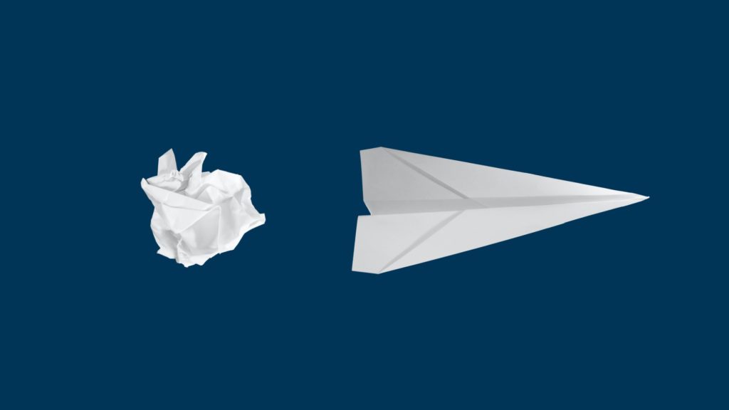 illustration of paper airplanes on a blue background for innovation culture
